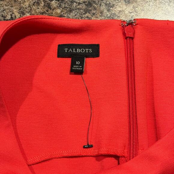 NEW Talbots Dress Minimalist Summer Feminine Boho Retro Smart Casual Sheath 10 - Picture 2 of 5